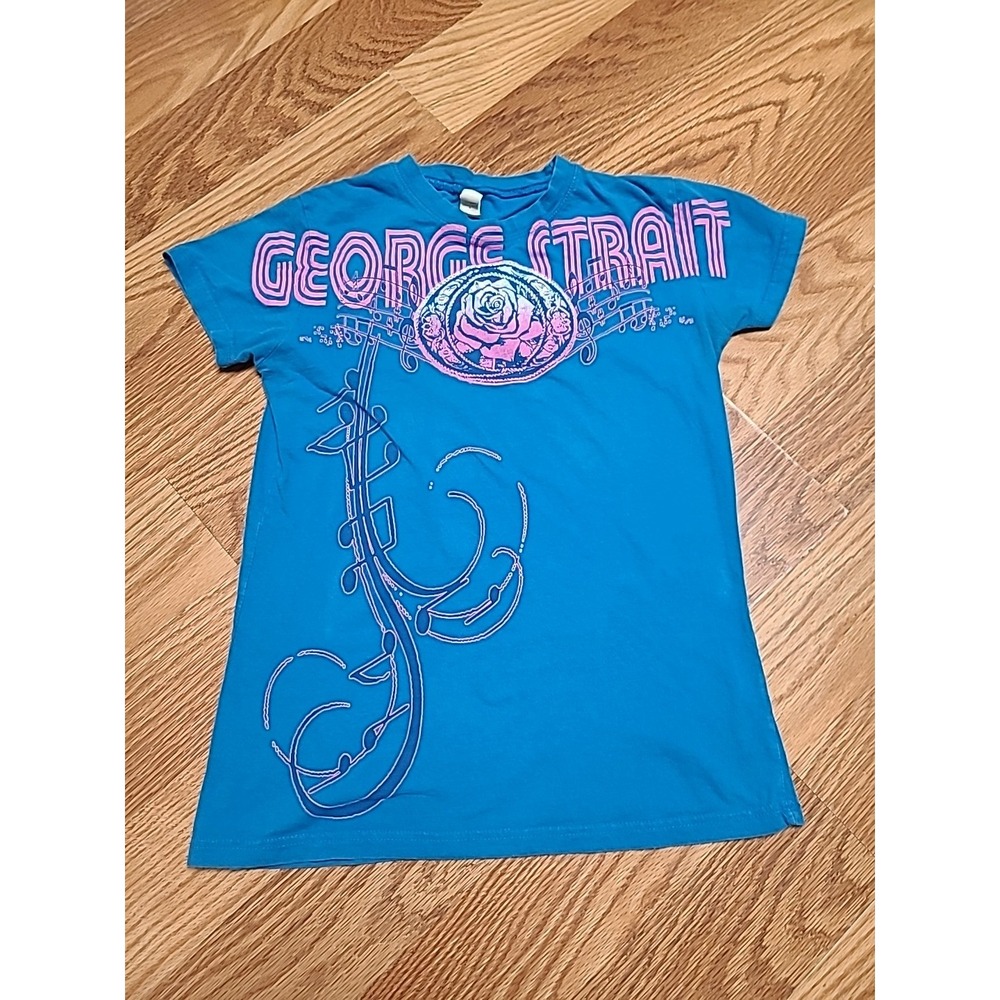Y2K George Strait Tshirt Size Large‎ Blue And Pink